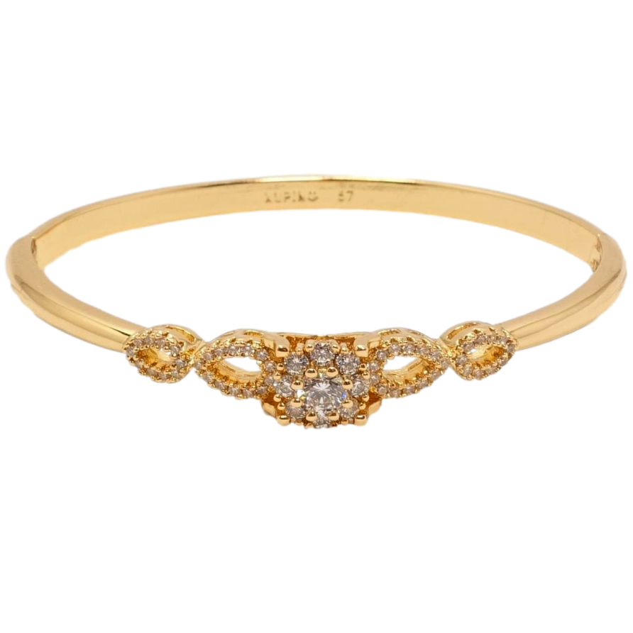 Браслет Xuping Позолота 18K Ніжний кристальний орнамент ø 5,7см фото №1