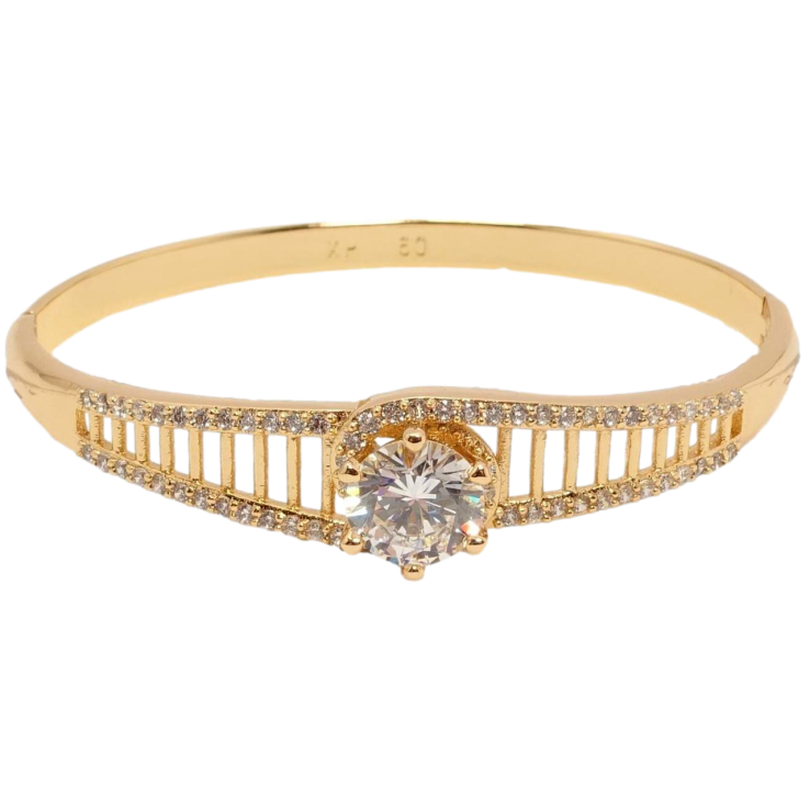 Браслет Xuping Позолота 18K Орнамент з доріжками цирконію та кристальною вставкою ø 6см фото №11 Браслет Xuping Позолота 18K Орнамент з доріжками цирконію та кристальною вставкою ø 6см фото №11