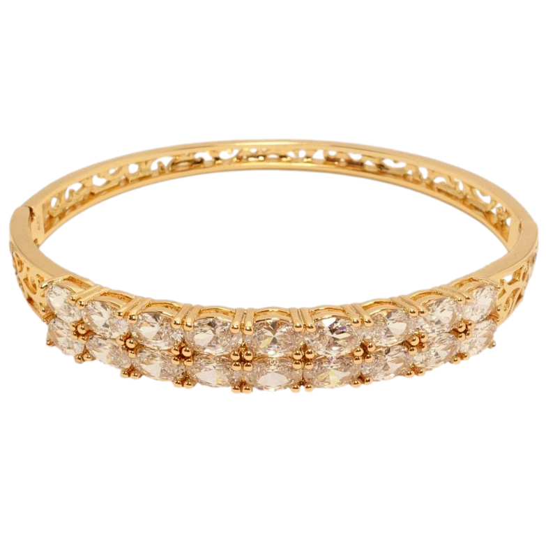 Браслет Xuping Позолота 18K Подвійна доріжка кристалів ø 6см фото №1