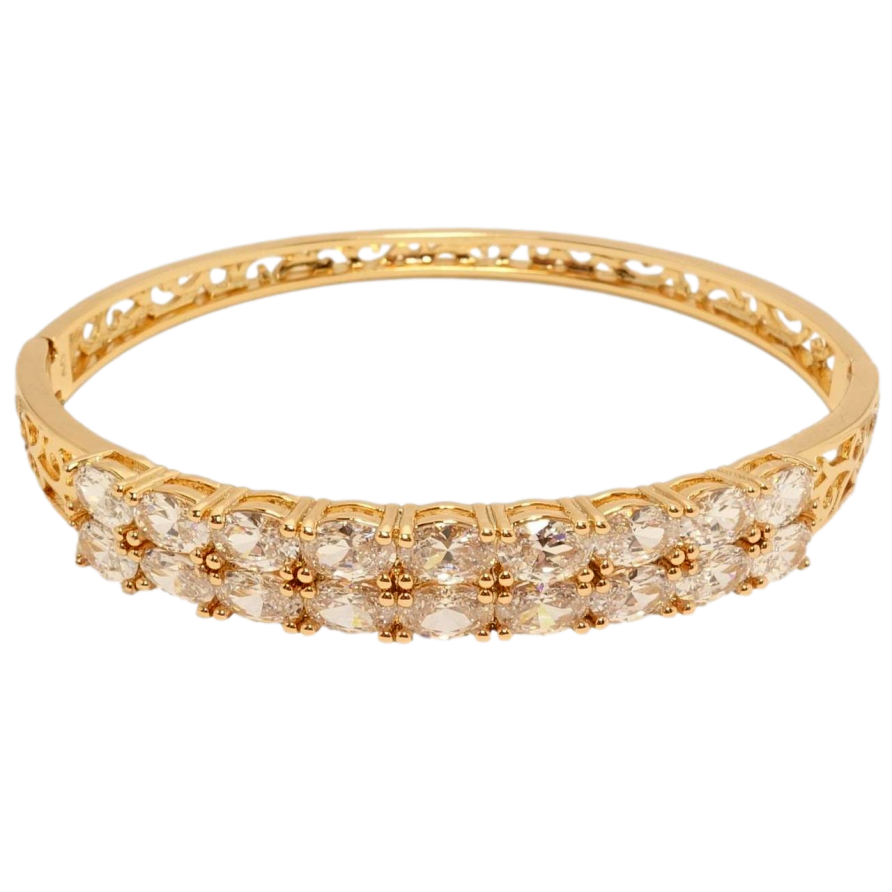 Браслет Xuping Позолота 18K Подвійна доріжка кристалів ø 6см фото №1