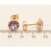 Сережки Xuping колір 18K з кристалами Swarovski пусети Кристал Provence Lavender в ободковій оправі ø 10мм фото №3