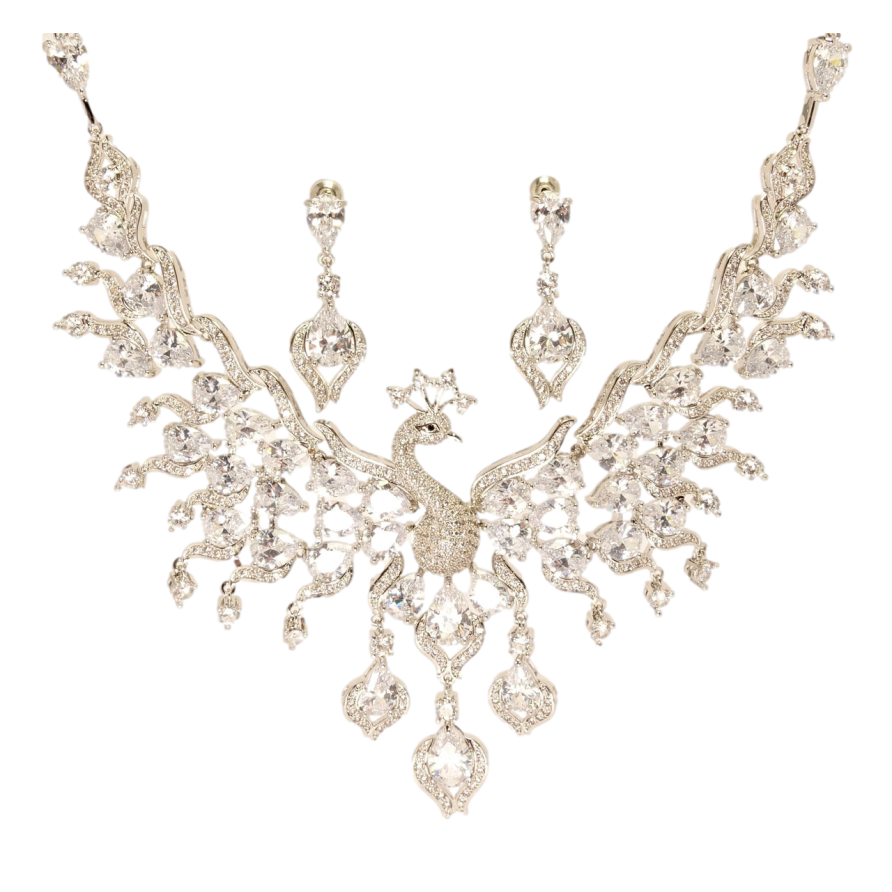 Набор Xuping Родий Серьги Колье Кристальный феникс размер 44см х 6мм фото №1 Набор Xuping Родий Серьги Колье Кристальный феникс размер 44см х 6мм фото №1