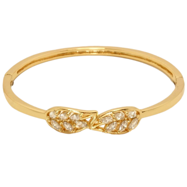 Браслет Xuping Позолота 18K Листики с цирконием ø 5,6см фото №1