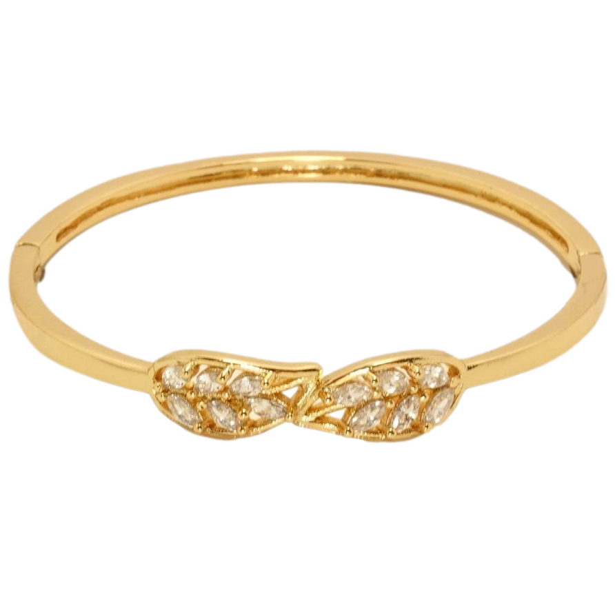 Браслет Xuping Позолота 18K Листики с цирконием ø 5,6см фото №1