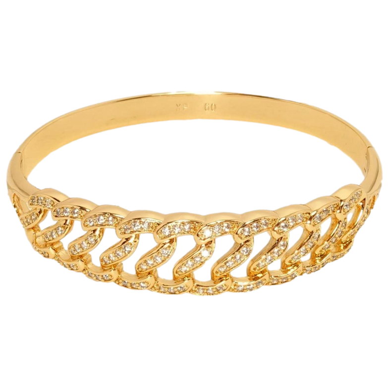 Браслет Xuping Позолота 18K Декоративний орнамент із вставками цирконію ø 6см фото №7