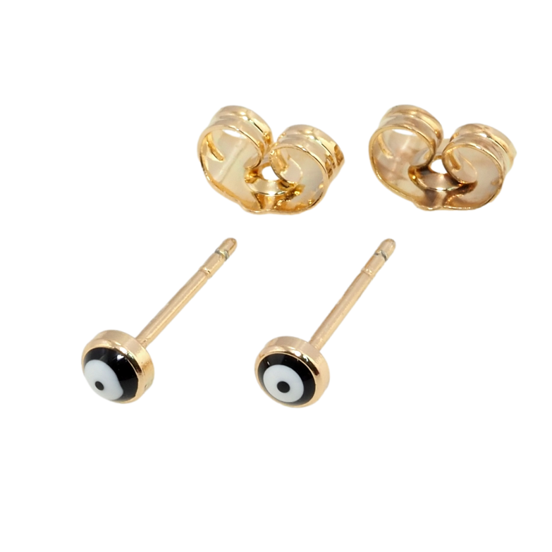 Сережки Xuping Позолота 18K пусети Оберіг Око Фатіми ø 4мм фото №1