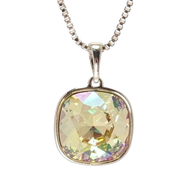 Кулон Xuping колір Родій з кр-ми Swarovski на ланцюжку Кристал Luminous Green довжина 42-46,5см фото №9 Кулон Xuping колір Родій з кр-ми Swarovski на ланцюжку Кристал Luminous Green довжина 42-46,5см фото №9