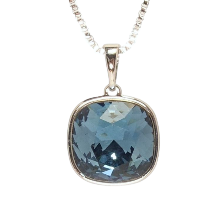 Кулон Xuping цвет Родий с кр-ми Swarovski на цепочке Кристалл Montana длина 41.5-47,5см фото №3