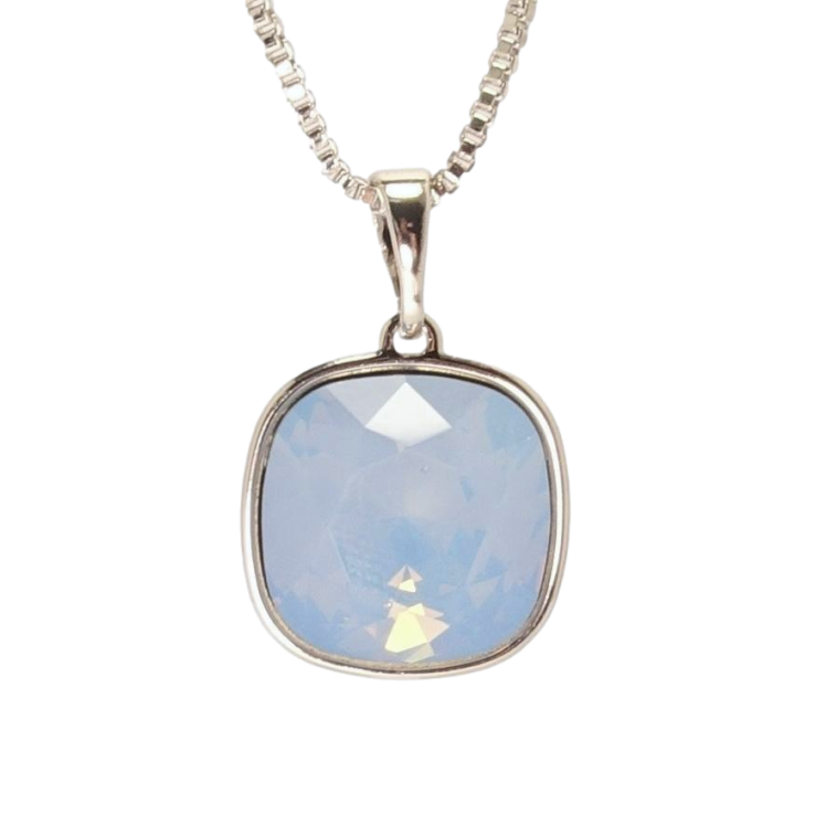 Кулон Xuping колір Родій з кр-ми Swarovski на ланцюжку Кристал Blue Opal довжина 41.5-47,5см фото №11