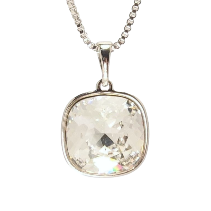 Кулон Xuping цвет Родий с кр-ми Swarovski на цепочке Кристалл Clear длина 41.5-46,5см фото №4