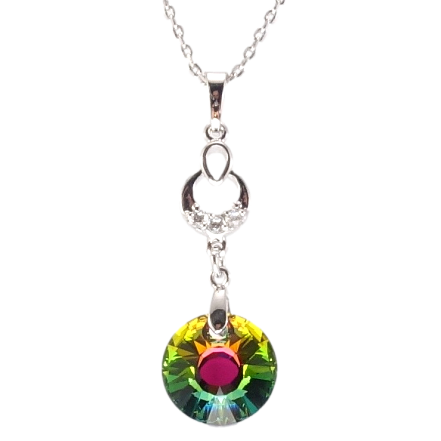 Кулон Xuping колір Родій з кр-ми Swarovski на ланцюжку Декоративна підвіска з кристалом Vitrail Medium довжина фото №1 Кулон Xuping колір Родій з кр-ми Swarovski на ланцюжку Декоративна підвіска з кристалом Vitrail Medium довжина фото №1