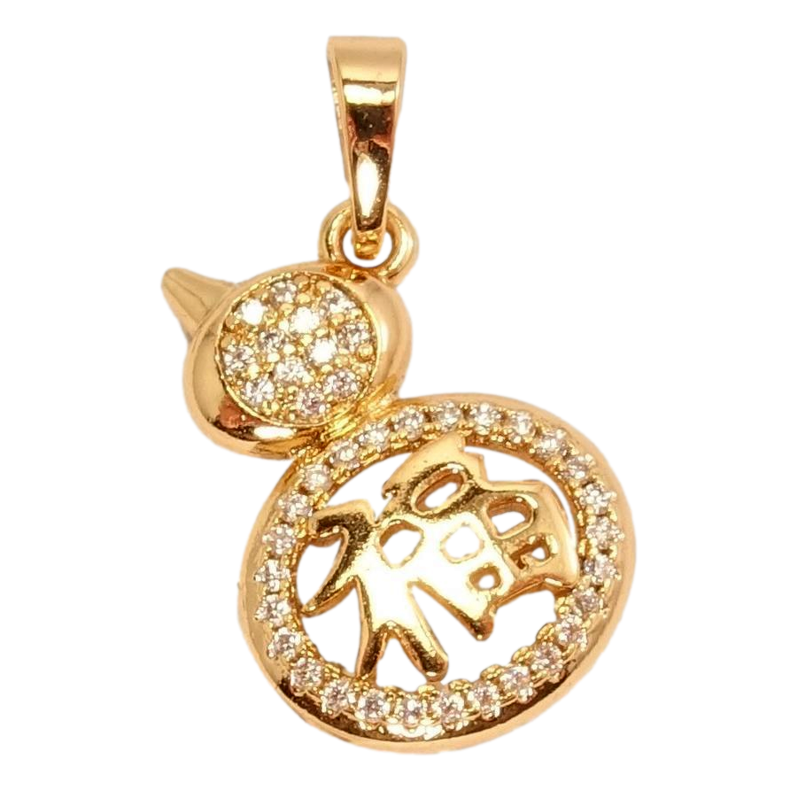 Кулон Xuping Позолота 18 К Кіт з ієрогліфом та інкрустацією цирконієм фото №1