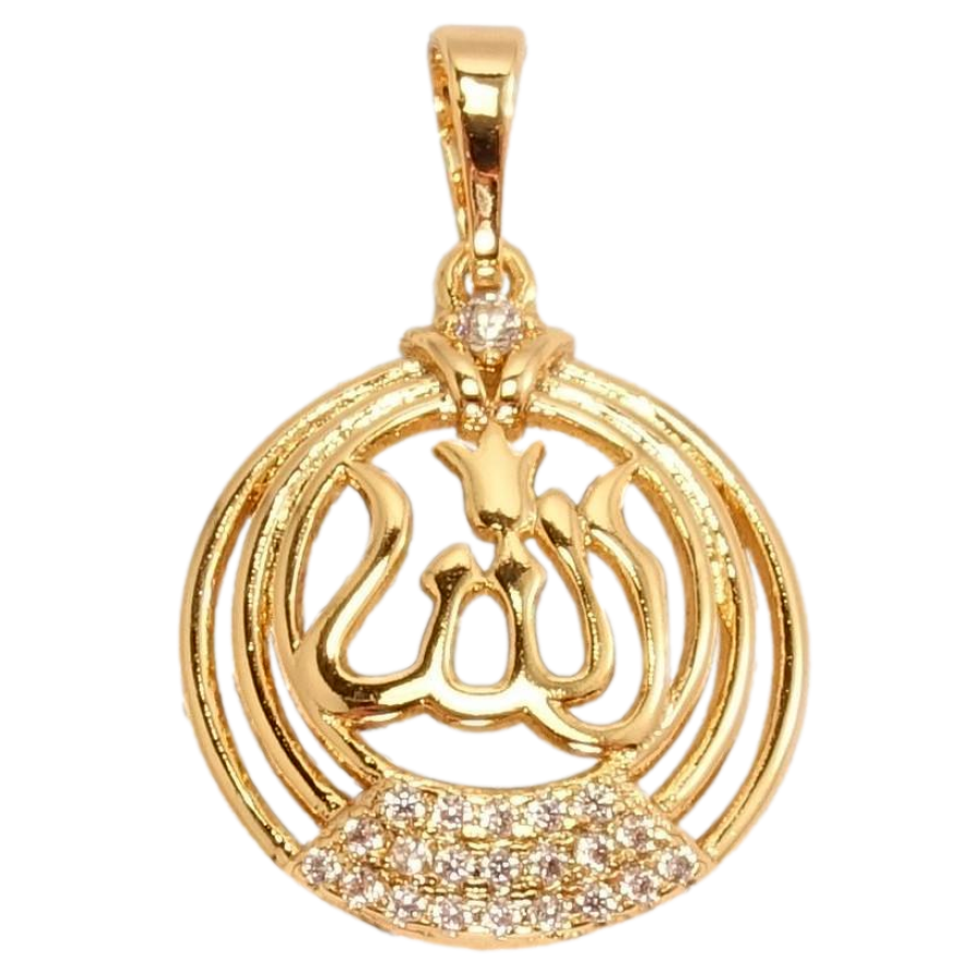 Кулон Xuping Позолота 18K Мусульманський кулон з написом та цирконієм фото №1 Кулон Xuping Позолота 18K Мусульманський кулон з написом та цирконієм фото №1