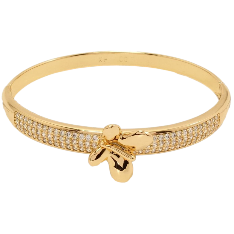 Браслет Xuping Позолота 18K Метелик з інкрустацією цирконієм ø 6см фото №1