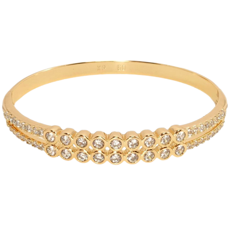 Браслет Xuping Позолота 18K Кристальные дорожки ø 6см фото №1