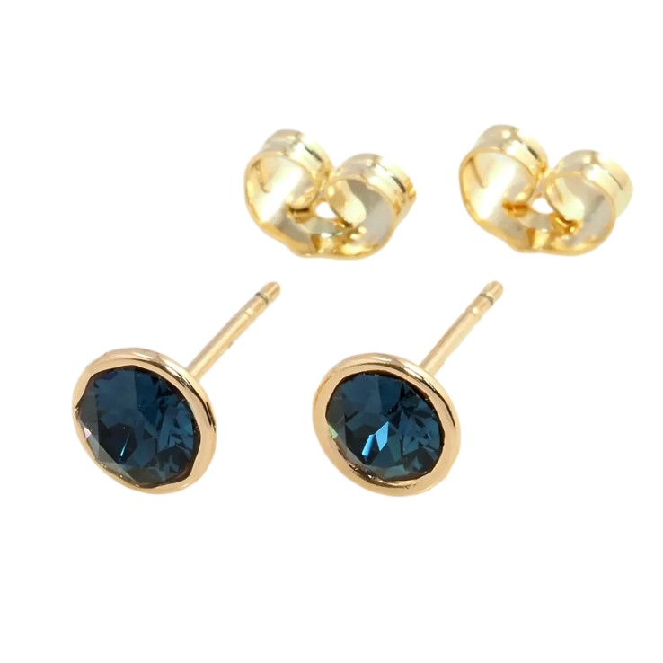 Сережки Xuping колір 18K з кристалами Swarovski пусети Синій Кристал у Глухій Оправі ø 5,5мм фото №14 Сережки Xuping колір 18K з кристалами Swarovski пусети Синій Кристал у Глухій Оправі ø 5,5мм фото №14