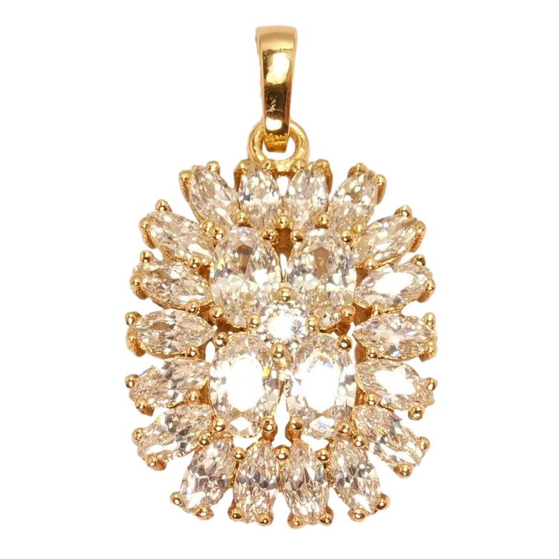 Кулон Xuping Позолота 18 К Флористичний візерунок з інкрустацією кристалами фото №1