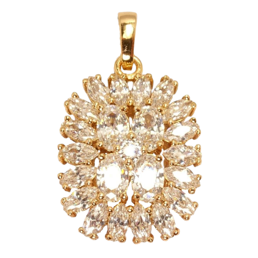 Кулон Xuping Позолота 18 К Флористический узор с инкрустацией кристаллами фото №1