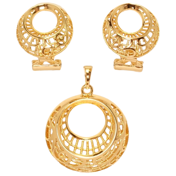 Набір Xuping Позолота 18K Сережки Кулон Пектораль фото №25