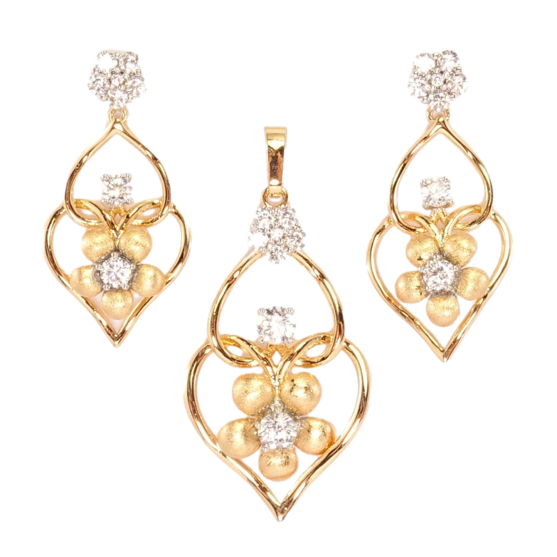 Набор Xuping Позолота + Родий Серьги Кулон Романтика сердец фото №1