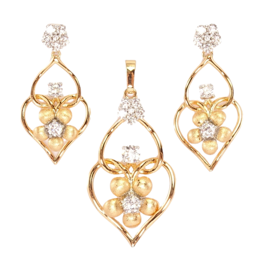 Набір Xuping Позолота + Родій Сережки Кулон Романтика сердець фото №1