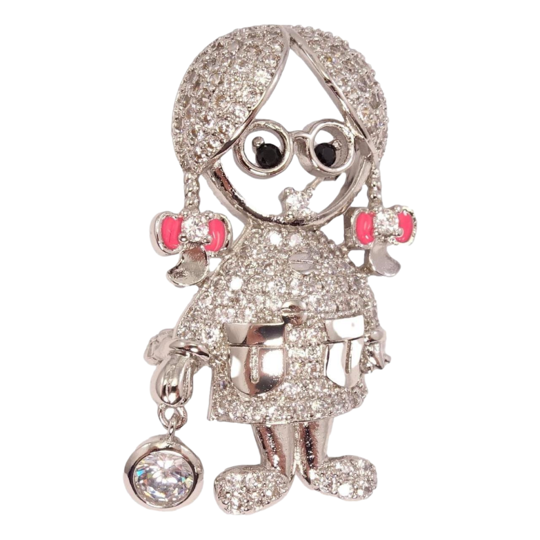 Брошь Xuping Родий Куколка фото №6