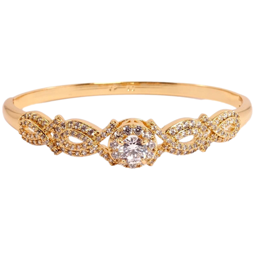 Браслет Xuping Позолота 18K Петельки цирконий с кристаллом в круглой оправе ø 6см фото №1