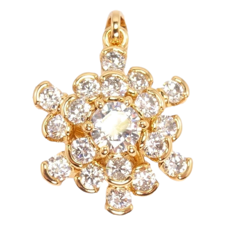 Кулон Xuping Позолота 18K Пишна квітка з промінчиків з інкрустацією цирконієм фото №11