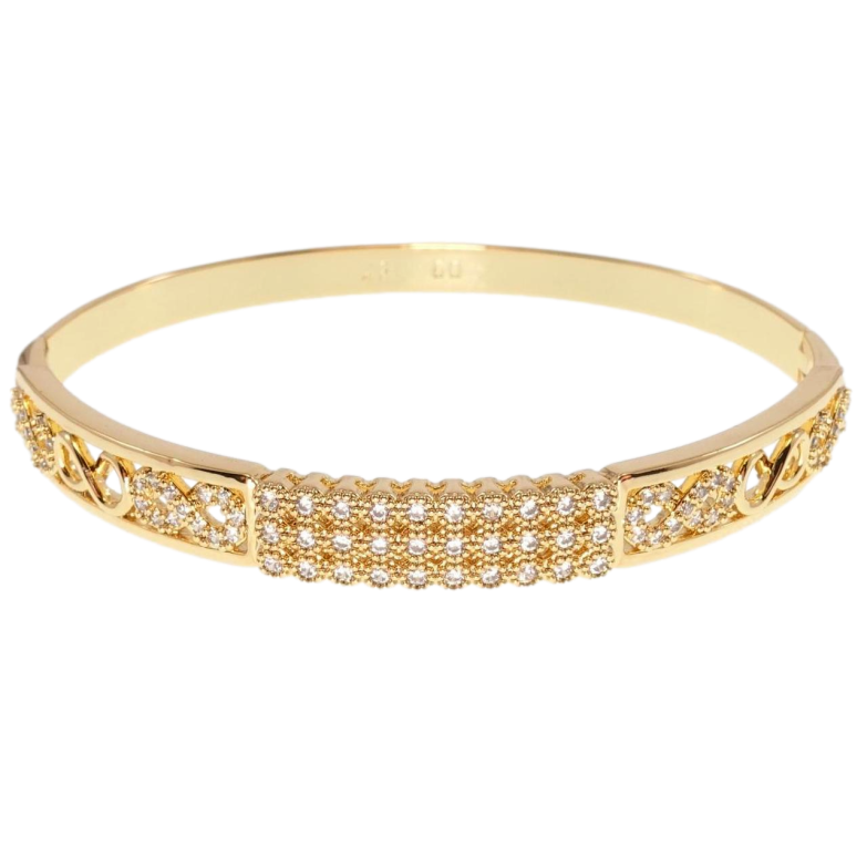 Браслет Xuping Позолота 18K Орнамент бесконечность с вставкой из циркония ø 6см фото №8