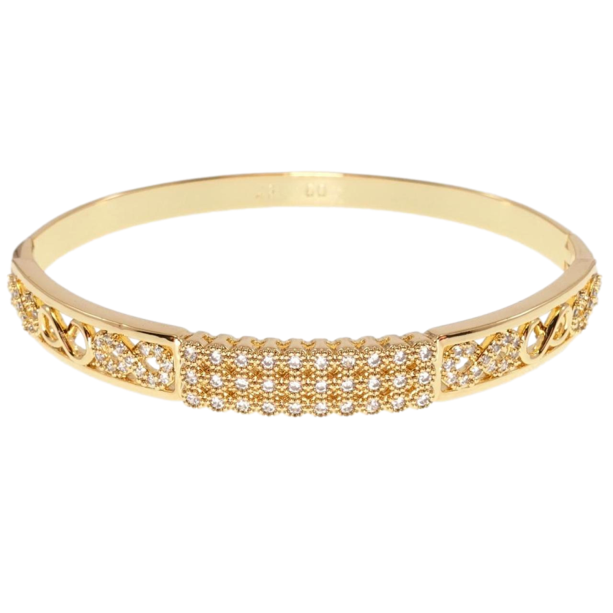 Браслет Xuping Позолота 18K Орнамент бесконечность с вставкой из циркония ø 6см фото №1