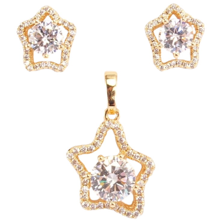 Набор Xuping Позолота 18K Серьги Кулон Звезды с цирконием фото №24 Набор Xuping Позолота 18K Серьги Кулон Звезды с цирконием фото №24