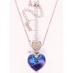 Кулон Xuping колір Родій з кр-ми Swarovski на ланцюжку Сердечка з кристалом Capri Bl дл. 39,5-44,5см х фото №2