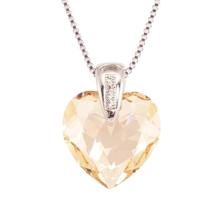 Кулон Xuping колір Родій із кр-ми Swarovski на ланцюжку Кристальне серце Golden Shadow дл.39,5-44,5см х 1мм фото №7 Кулон Xuping колір Родій із кр-ми Swarovski на ланцюжку Кристальне серце Golden Shadow дл.39,5-44,5см х 1мм фото №7