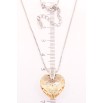 Кулон Xuping колір Родій із кр-ми Swarovski на ланцюжку Кристальне серце Golden Shadow дл.39,5-44,5см х 1мм фото №2