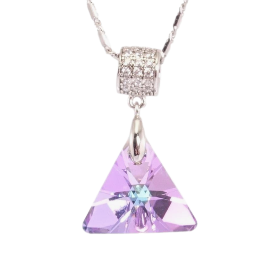 Кулон Xuping колір Родій з кр-ми Swarovski на ланцюжку Кристальний трикутник Paradise Shine дл.40-45,5см х 2мм фото №1 Кулон Xuping колір Родій з кр-ми Swarovski на ланцюжку Кристальний трикутник Paradise Shine дл.40-45,5см х 2мм фото №1
