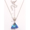 Кулон Xuping колір Родій з кр-ми Swarovski на ланцюжку Кристальний трикутник Capri Blue дл.40-45см х 2мм фото №2