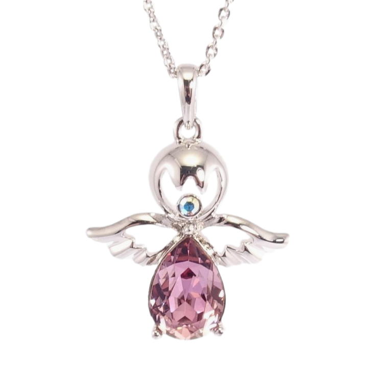 Кулон Xuping колір Родій з кр-ми Swarovski на ланцюжку Ангел з кристалом Amethyst дл.39-44см х 1мм фото №22