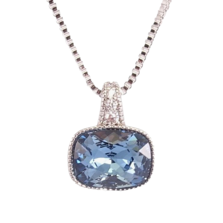 Кулон Xuping колір Родій з кр-ми Swarovski на ланцюжку Кристал Montana дл.40-45см х 1мм фото №1