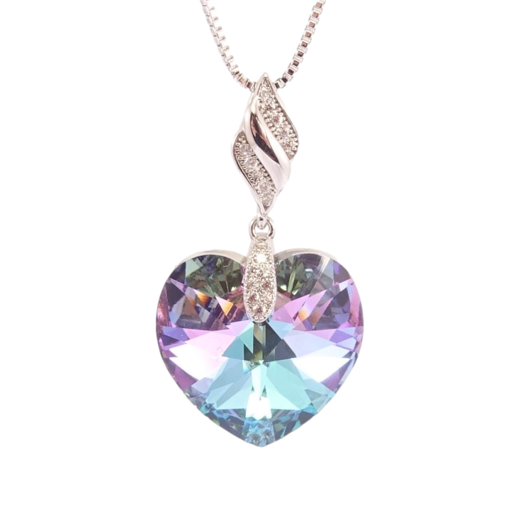 Кулон Xuping колір Родій з кр-ми Swarovski на ланцюжку Кристальне серце Paradise Shine дл.41-46см х 1мм фото №23