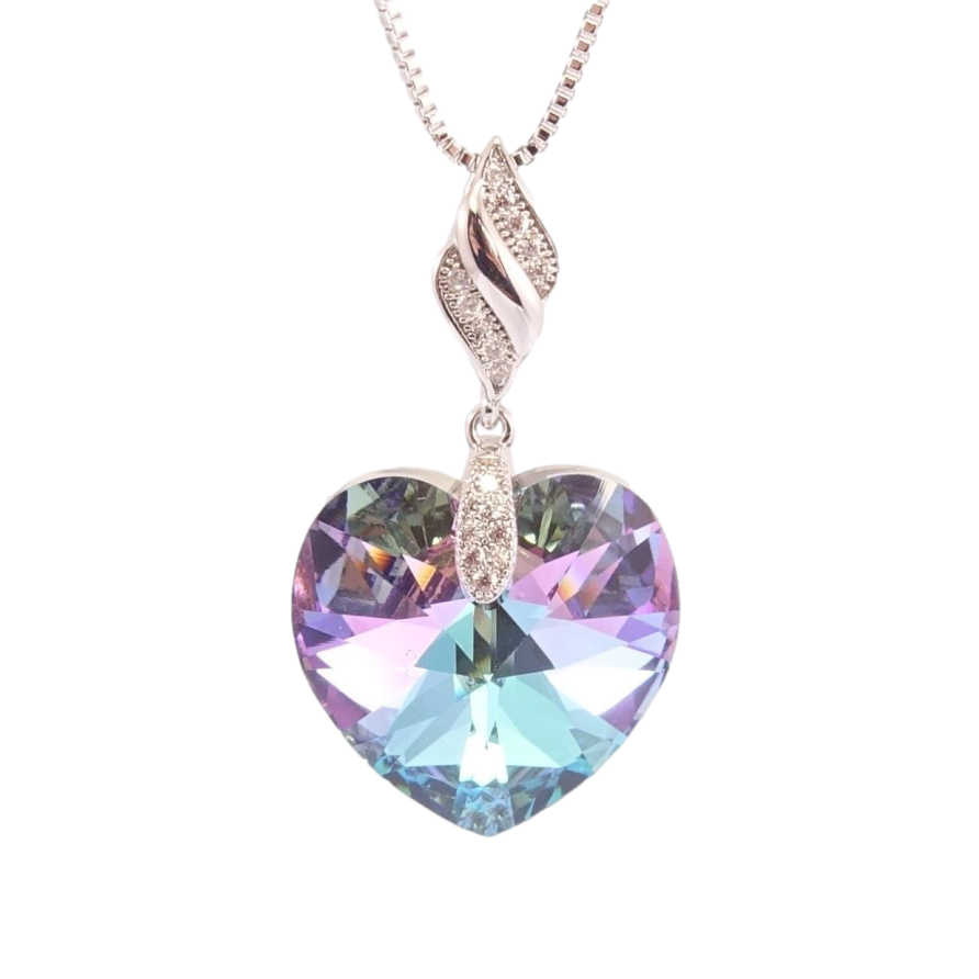 Кулон Xuping колір Родій з кр-ми Swarovski на ланцюжку Кристальне серце Paradise Shine дл.41-46см х 1мм фото №1 Кулон Xuping колір Родій з кр-ми Swarovski на ланцюжку Кристальне серце Paradise Shine дл.41-46см х 1мм фото №1