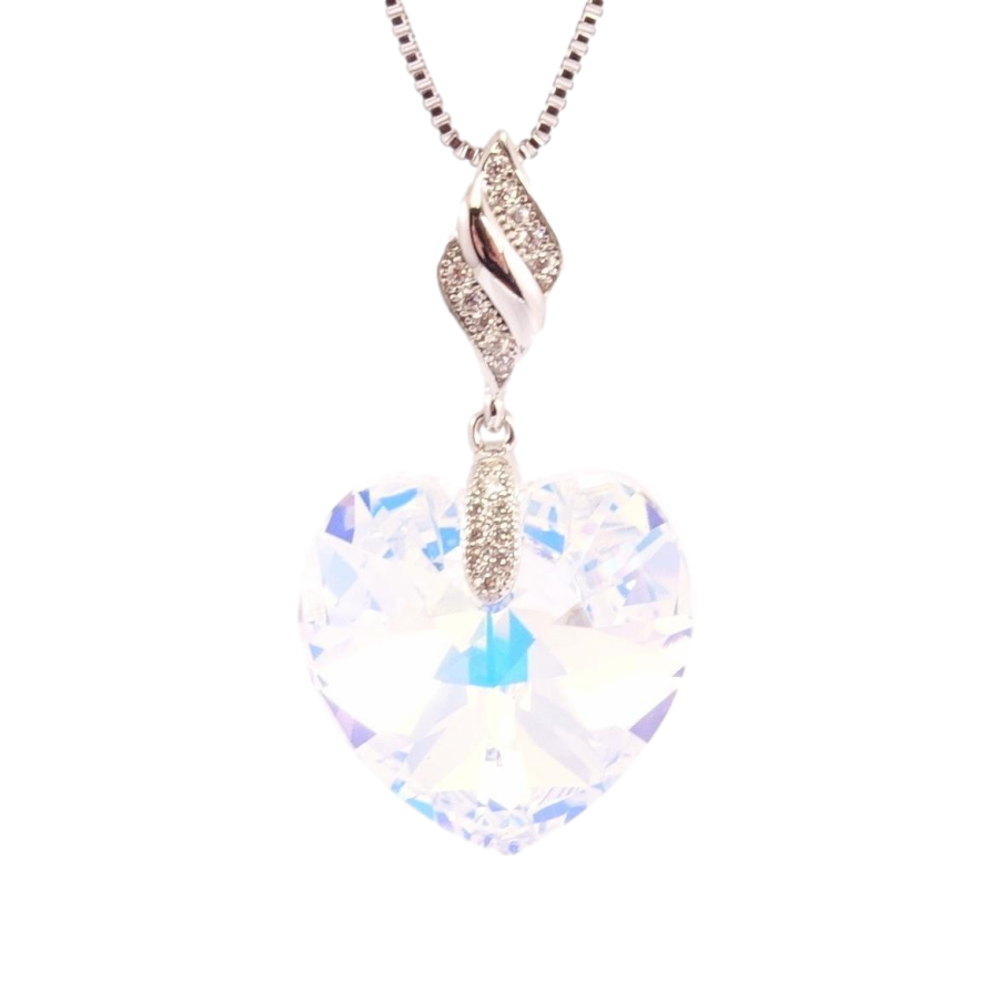 Кулон Xuping колір Родій з кр-ми Swarovski на ланцюжку Кристальне серце Shimmer дл.42-47см х 1мм фото №1 Кулон Xuping колір Родій з кр-ми Swarovski на ланцюжку Кристальне серце Shimmer дл.42-47см х 1мм фото №1