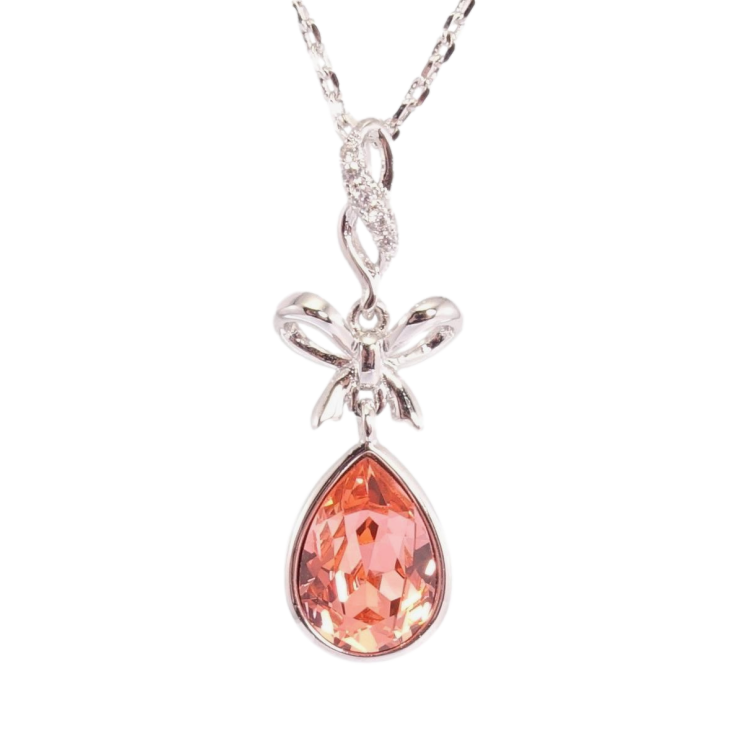 Кулон Xuping колір Родій з кр-ми Swarovski на ланцюжку Кристал Hyacinth з бантиком дл.41-46см х 1мм фото №10 Кулон Xuping колір Родій з кр-ми Swarovski на ланцюжку Кристал Hyacinth з бантиком дл.41-46см х 1мм фото №10