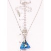 Кулон Xuping колір Родій з кр-ми Swarovski на ланцюжку Трикутний кристал Capri Blue дл.40-45см х 1мм фото №2 Кулон Xuping колір Родій з кр-ми Swarovski на ланцюжку Трикутний кристал Capri Blue дл.40-45см х 1мм фото №2