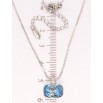 Кулон Xuping колір Родій з кр-ми Swarovski на ланцюжку Кристал Aquamarine дл.40-45см х 1мм фото №2 Кулон Xuping колір Родій з кр-ми Swarovski на ланцюжку Кристал Aquamarine дл.40-45см х 1мм фото №2