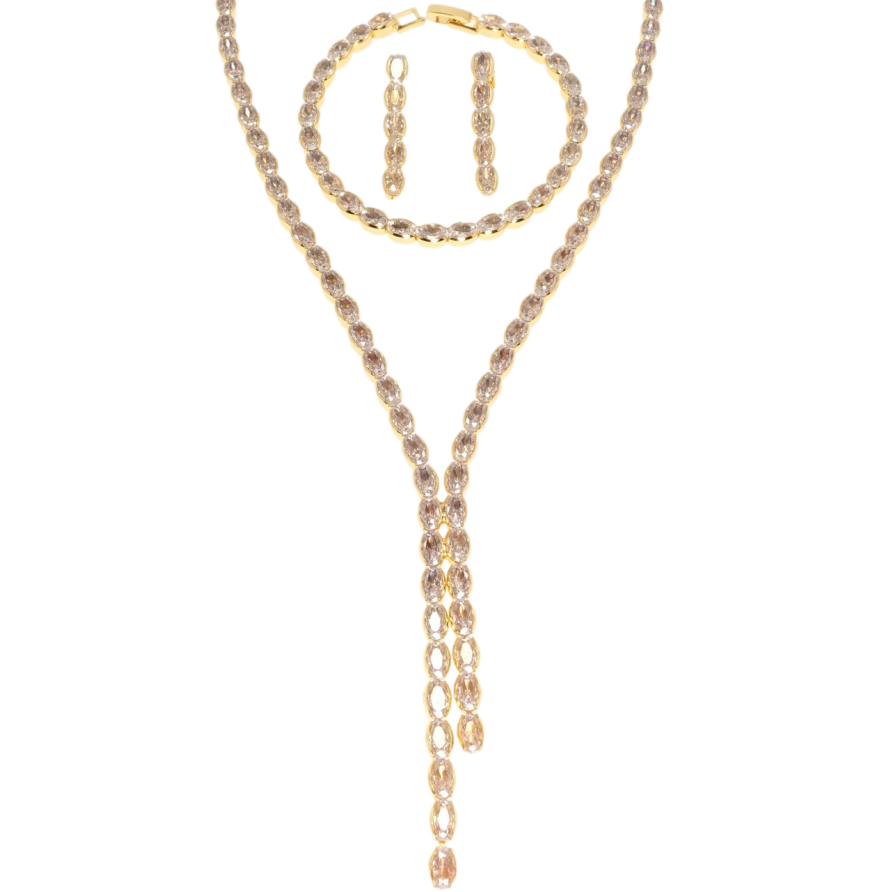 Набір Xuping Позолота 18K Сережки Кольє Браслет Витонченість довжина кольє 43см; БР-18см х 4мм фото №1