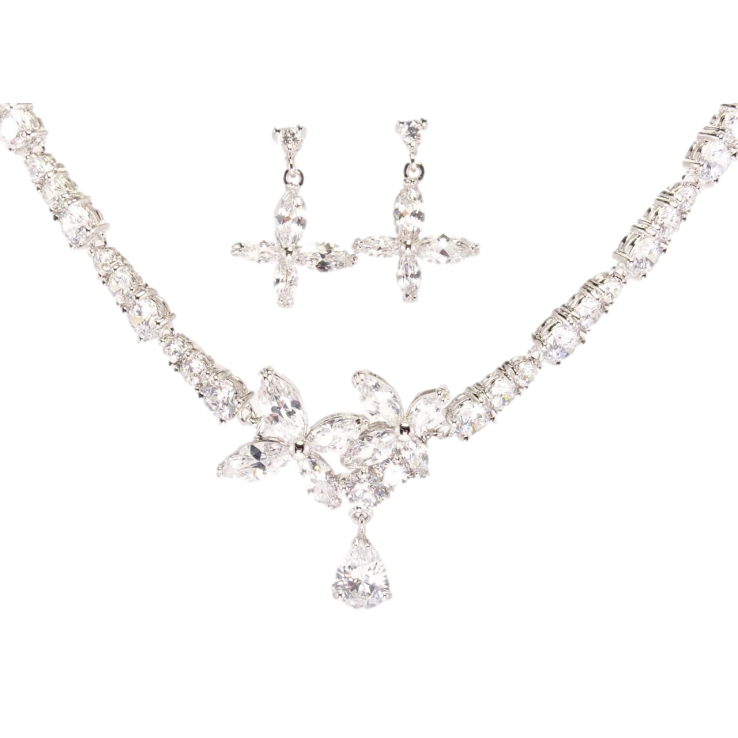 Набір Xuping Родій Сережки Кольє Вишуканість кристалів розмір 49,5см х 4-5мм фото №9 Набір Xuping Родій Сережки Кольє Вишуканість кристалів розмір 49,5см х 4-5мм фото №9