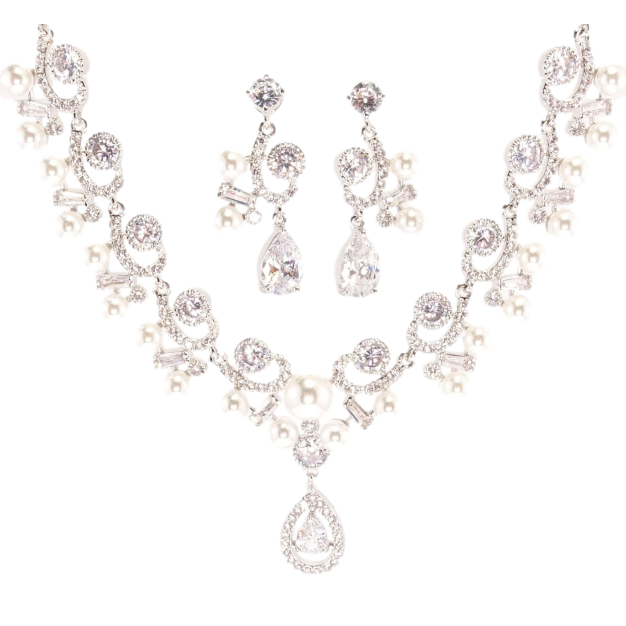 Набор Xuping Родий Серьги Колье Королевская роскошь размер 44,5см х 3-15мм фото №1