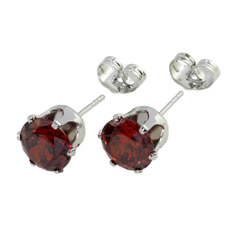 Сережки Xuping Родій пусети Червоні кристали в крапановій оправі ø 9мм фото №21 Сережки Xuping Родій пусети Червоні кристали в крапановій оправі ø 9мм фото №21