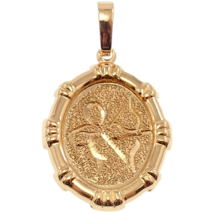 Кулон Xuping Позолота 18 К Овальний Медальйон Знак Зодіаку Стрілець Шагренню та Алмазкою фото №5 Кулон Xuping Позолота 18 К Овальний Медальйон Знак Зодіаку Стрілець Шагренню та Алмазкою фото №5