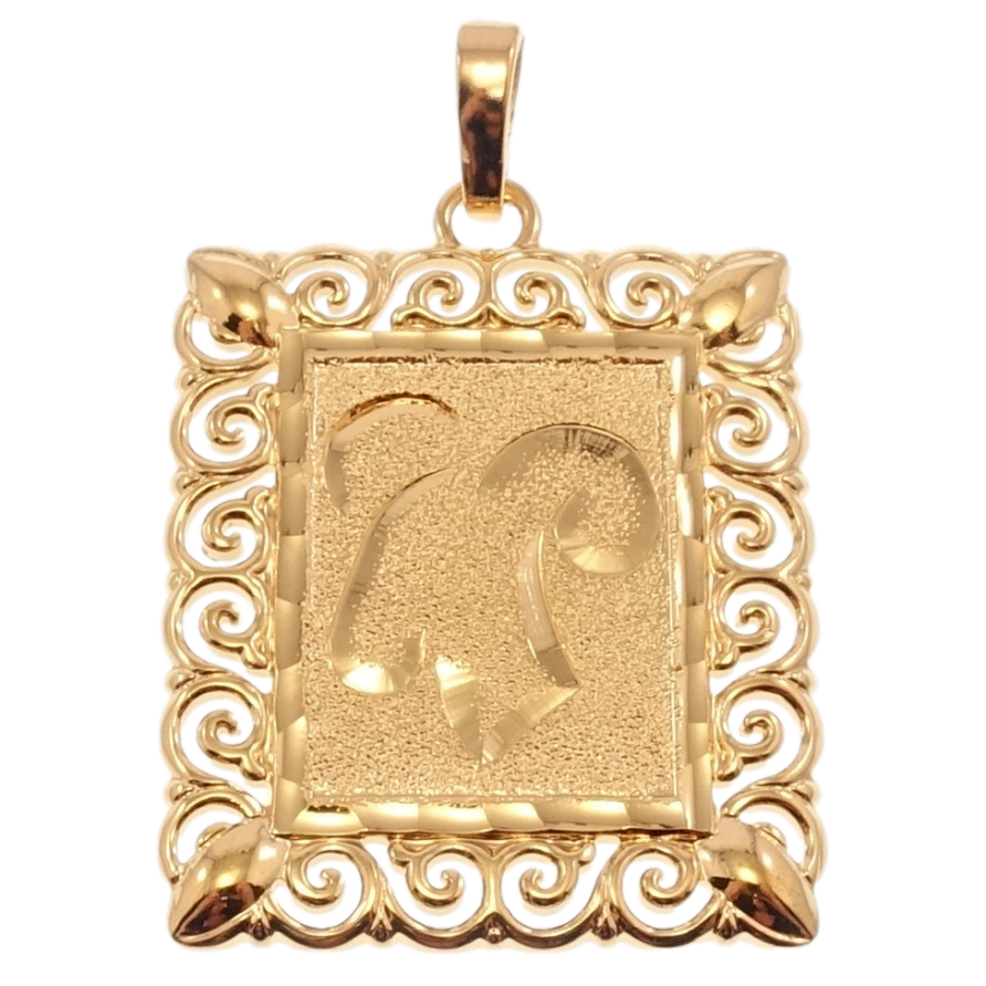 Кулон Xuping Позолота 18 К Прямокутний Медальйон Знак Зодіаку Овен Напилення Шагрень Вензельна Оправа фото №1 Кулон Xuping Позолота 18 К Прямокутний Медальйон Знак Зодіаку Овен Напилення Шагрень Вензельна Оправа фото №1